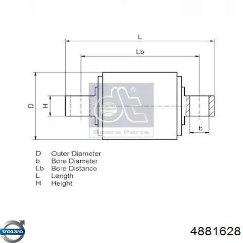 Сайлентблок реактивної тяги, задній Volvo 4881628 ціна, від 31.00 USD