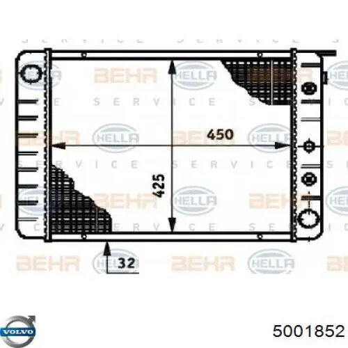 Купити 5001852 Volvo Радіатор двигуна