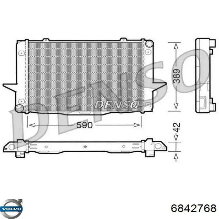 Радіатор охолодження двигуна 6842768 Volvo