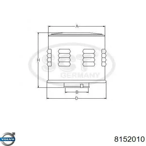 Елемент повітряного фільтра Volvo 8152010 ціна, від 7.62 USD