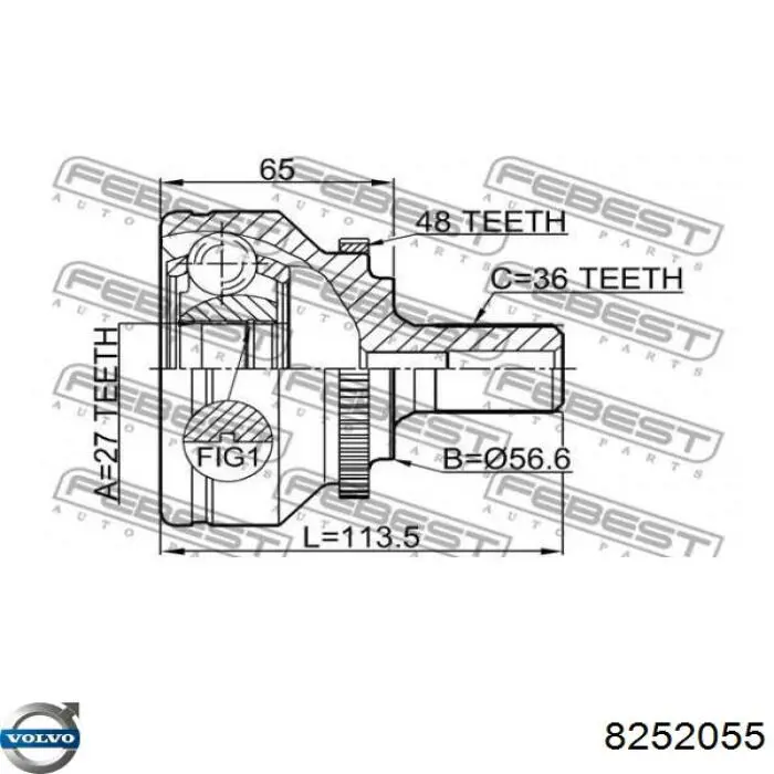 Піввісь передня, права Volvo 8252051 ціна, від 915.22 USD
