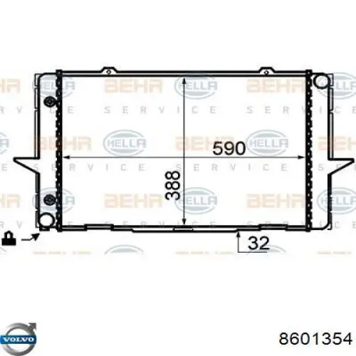 Радіатор основний Volvo 8601354 ціна, від 145.82 USD