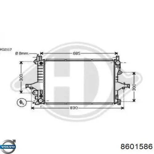 Купити 8601586 Volvo Радіатор двигуна