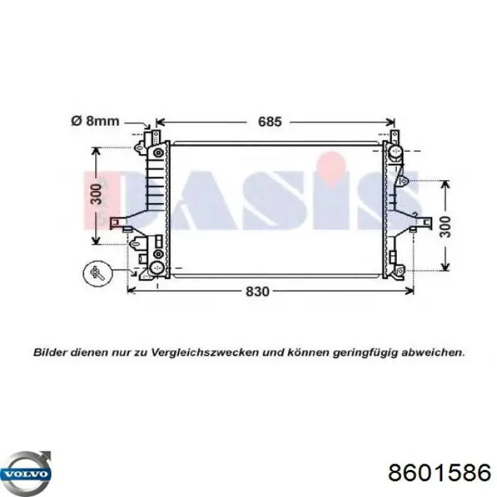 Радіатор охолодження двигуна 8601586 Volvo