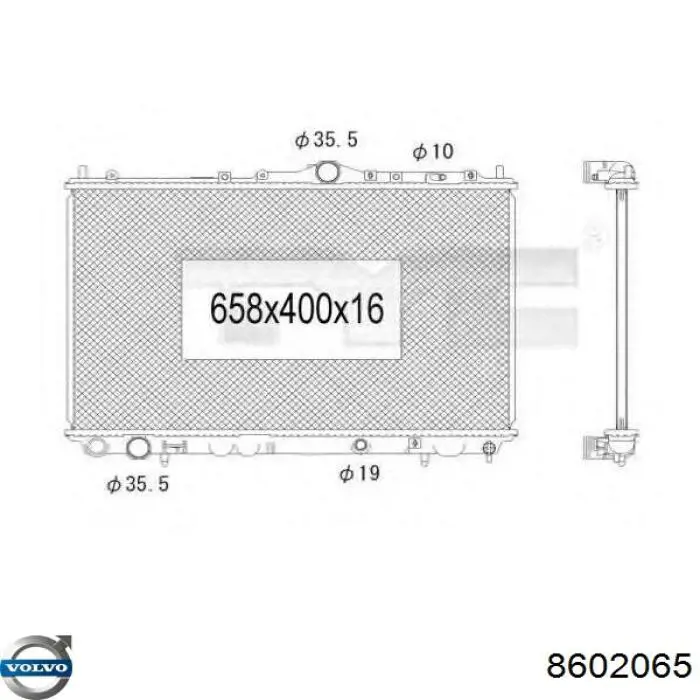Купити 8602065 Volvo Радіатор двигуна