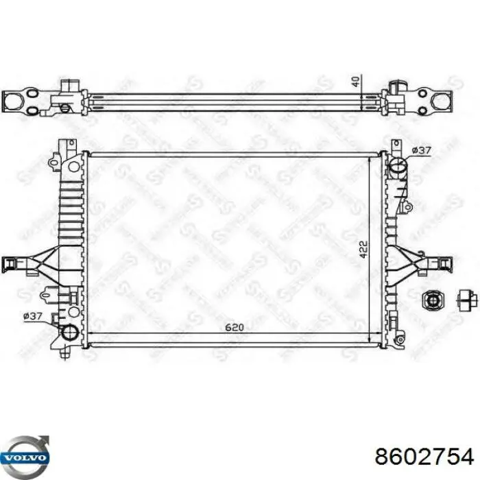 Радіатор охолодження двигуна 8602754 Volvo