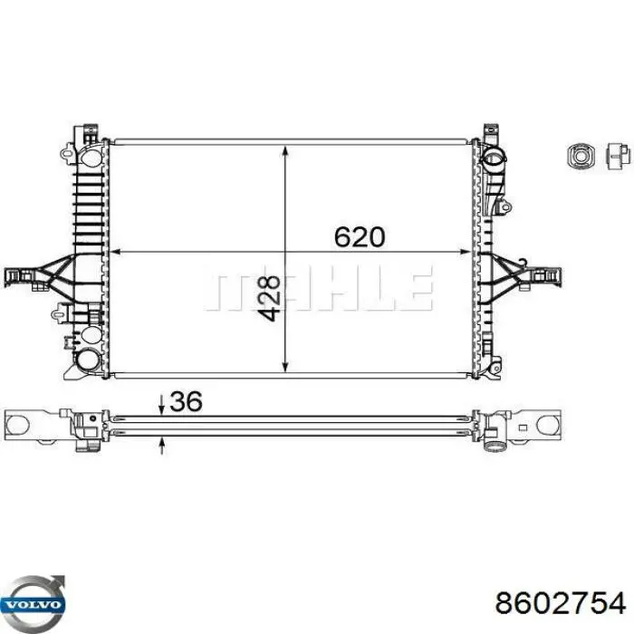 Купити 8602754 Volvo Радіатор двигуна