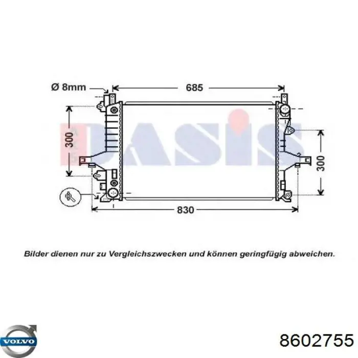 Радіатор охолодження двигуна 8602755 Volvo