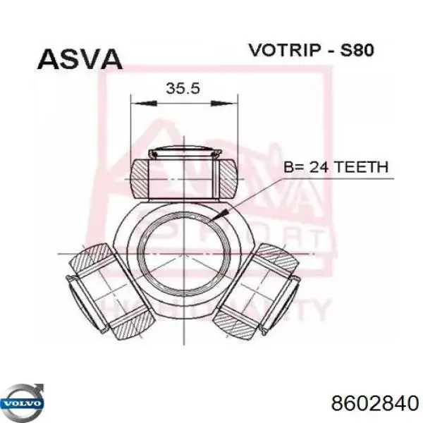 Купити 8602840 Volvo ШРУС внутрішній, тришиб/трипод/тріпоід
