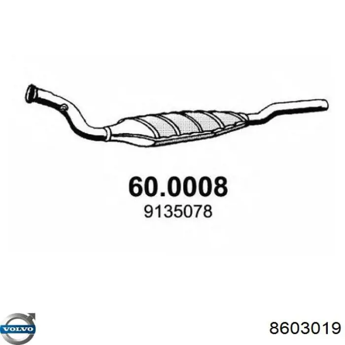 Конвертор-каталізатор (каталітичний нейтралізатор) Volvo 8603019 ціна, від 886.01 USD