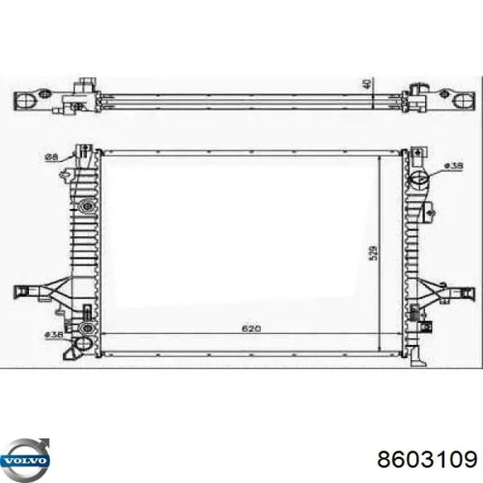 Радіатор охолодження двигуна 8603109 Volvo