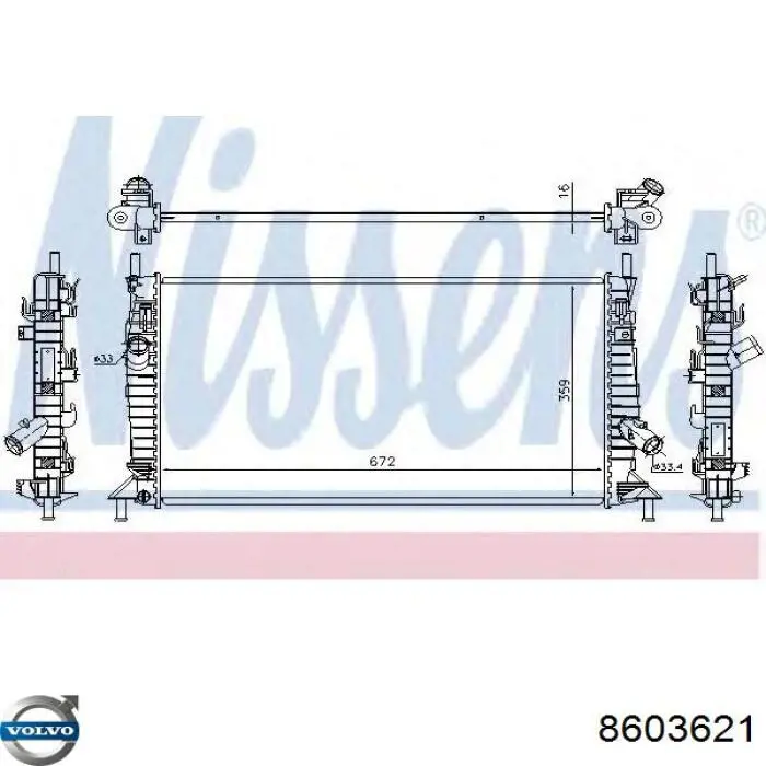 Купити 8603621 Volvo Радіатор двигуна