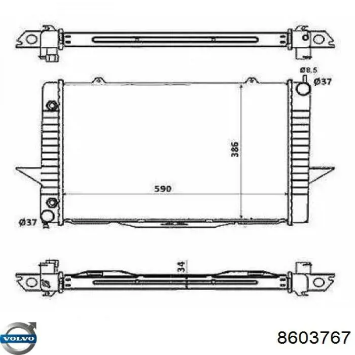 Радіатор основний Volvo 8603767 ціна, від 130.53 USD