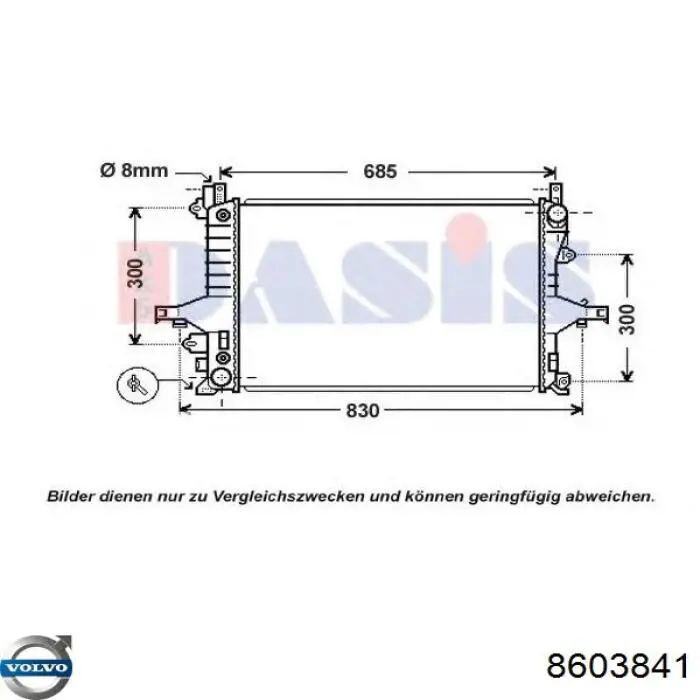 Радіатор охолодження двигуна 8603841 Volvo