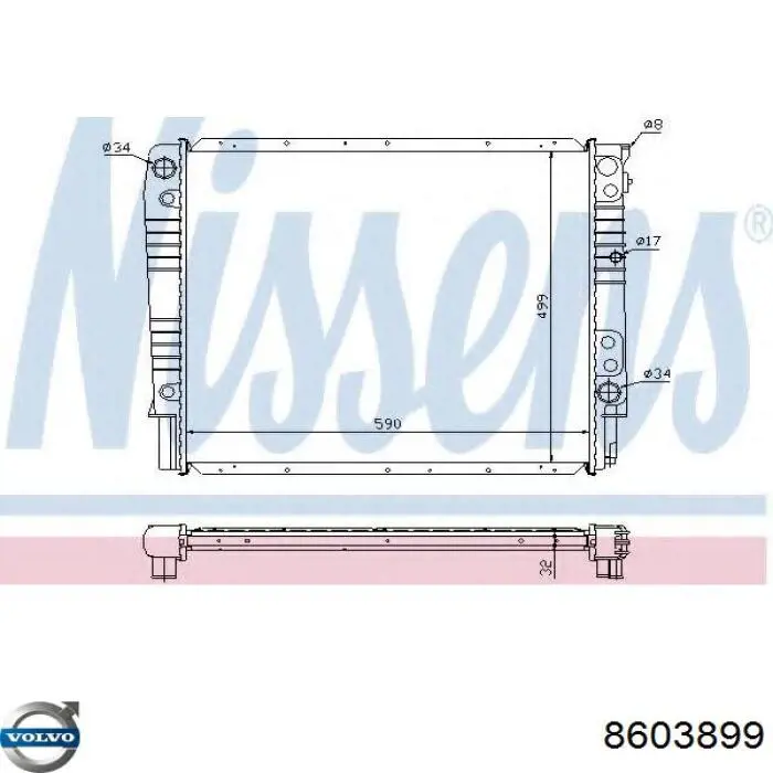Купити 8603899 Volvo Радіатор двигуна