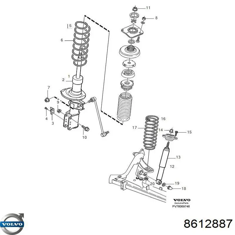 Амортизатор передній 8612887 Volvo