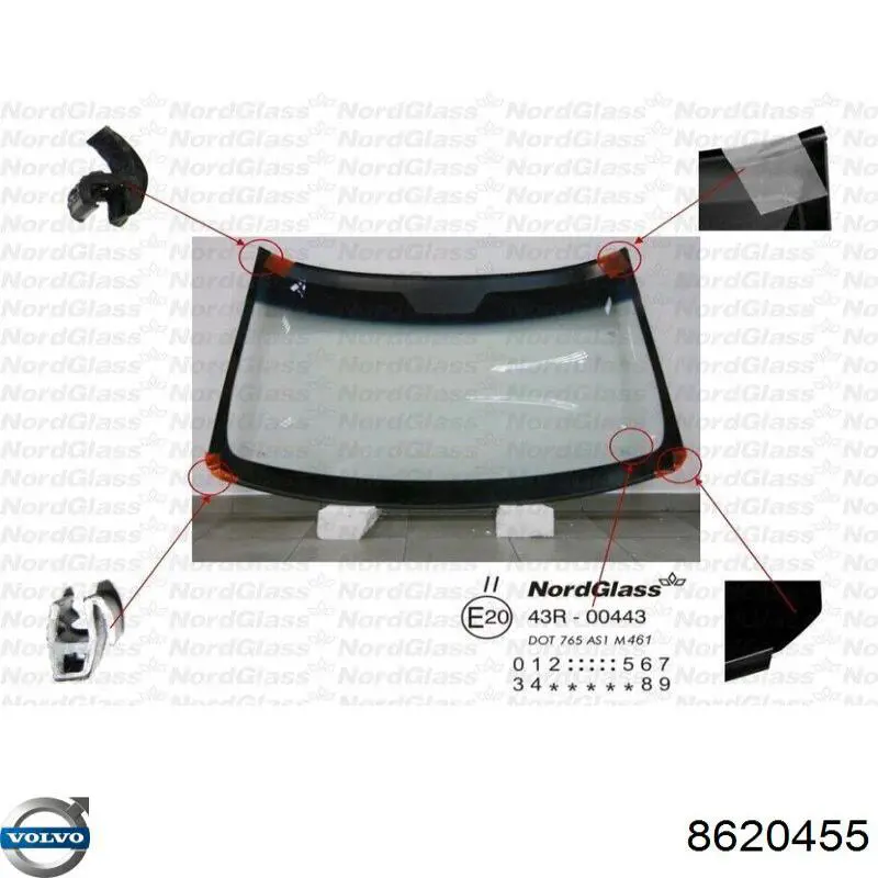 Автоскло Volvo 8620455 ціна, від 88.68 USD