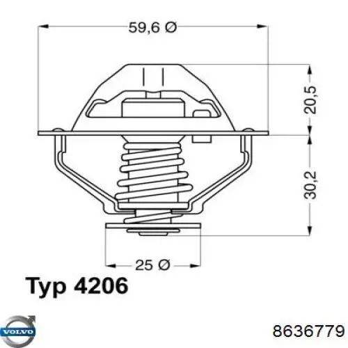 Кожух термостата Volvo 8636779 ціна, від 88.18 USD