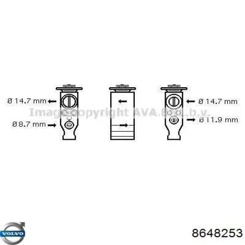 Клапан TRV, кондиціонера 8648253 Volvo