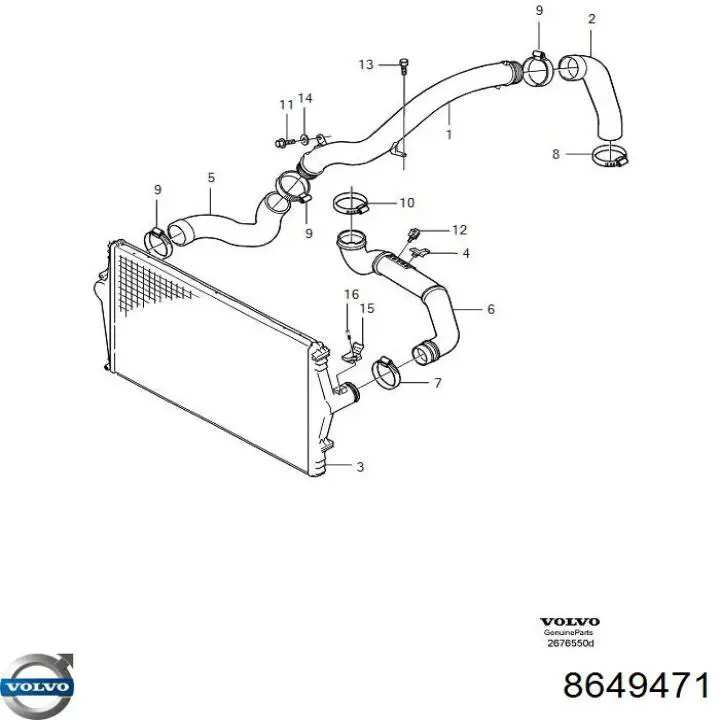 8649471 Volvo радіатор интеркуллера