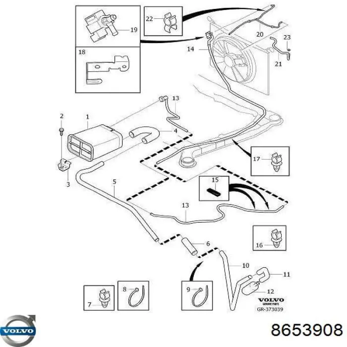 Клапан вентиляції газів паливного бака 8653908 Volvo