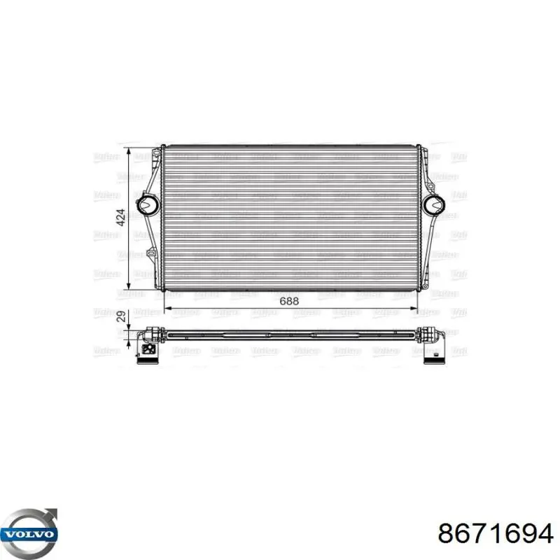 Радіатор інтеркулера Volvo 8671694