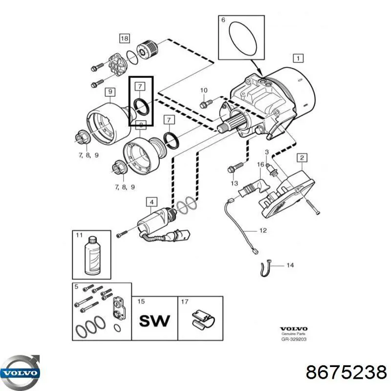 Купити 8675238 Volvo Сальник хвостовика