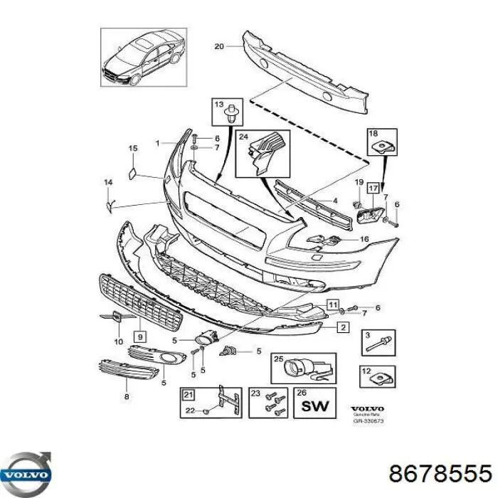  Volvo 8678555 ціна, від 83.95 USD
