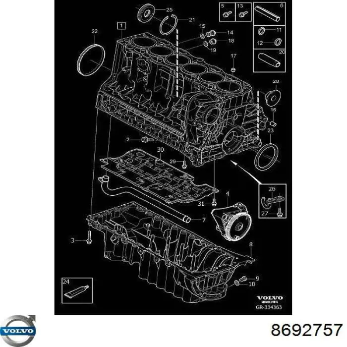  Volvo 8692757 ціна, від 21.46 USD
