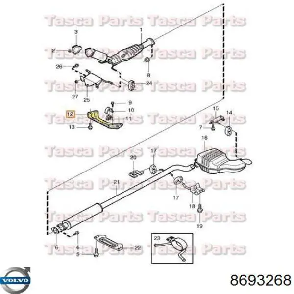 Ущільнююче кільце системи охолодження Volvo 8693268 ціна, від 3.15 USD