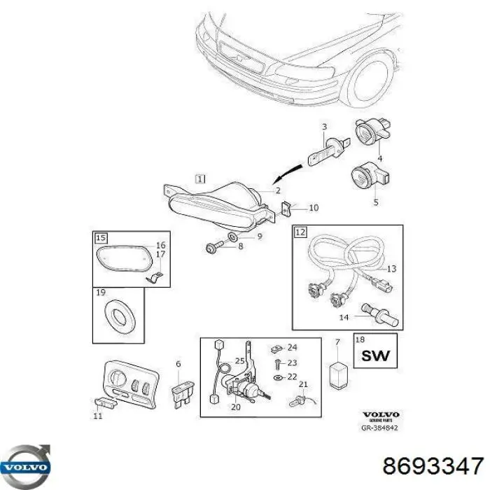8693347 Volvo Протитуманка ліва