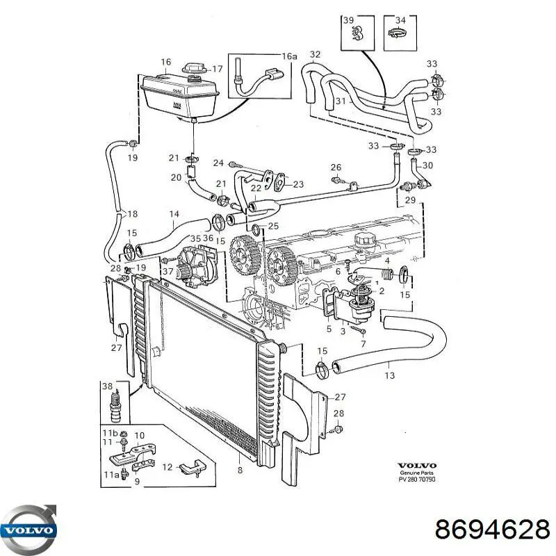 Помпа охолодження Volvo 8694628 ціна, від 37.26 USD