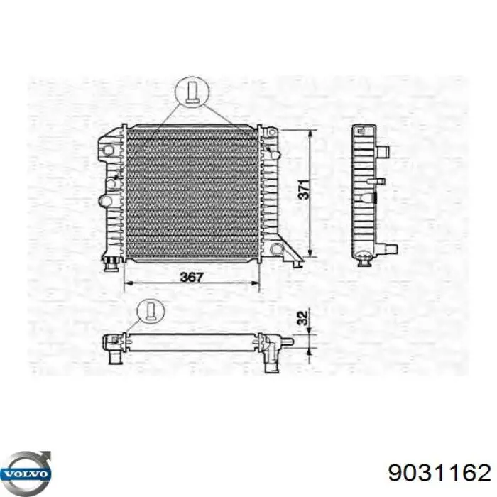 9031162 Volvo радіатор охолодження двигуна