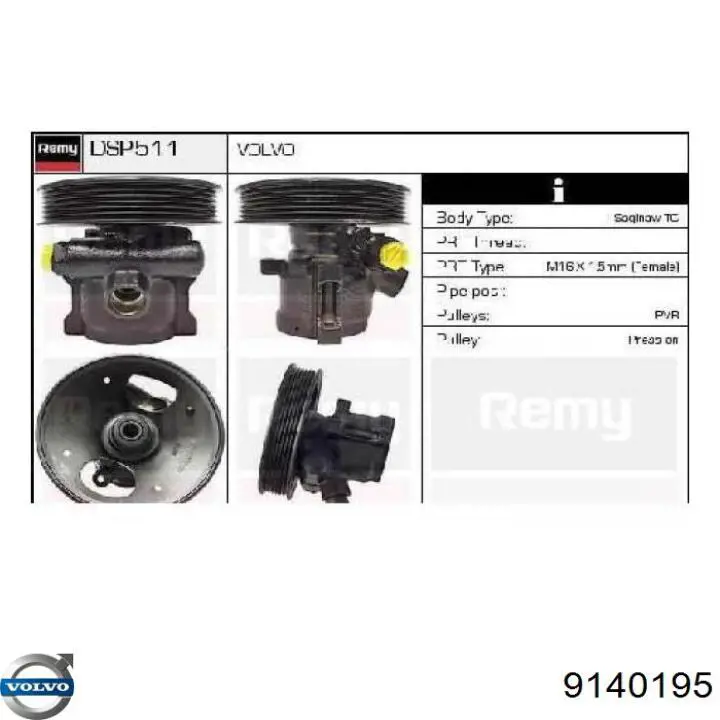 Насос ГПК Volvo 9140195 ціна, від 89.10 USD