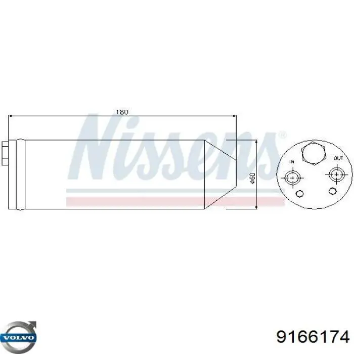 Ресивер-осушувач кондиціонера 9166174 Volvo