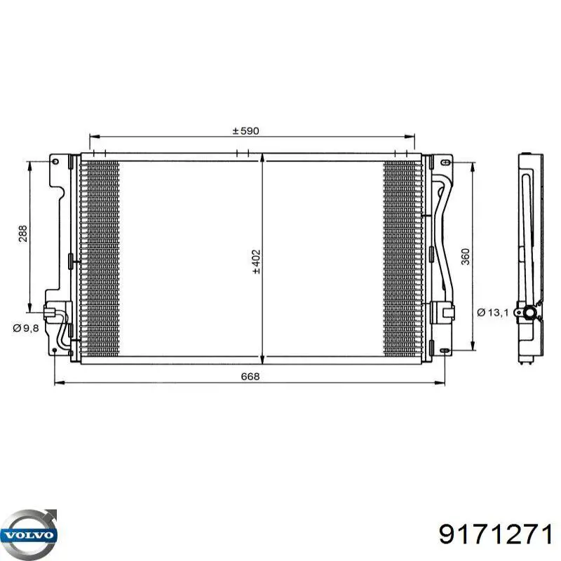 Радіатор кондиціонера 9171271 Volvo