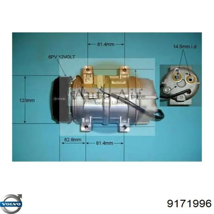 Компресор системи кондиціювання Volvo 9171996 ціна, від 76.01 USD