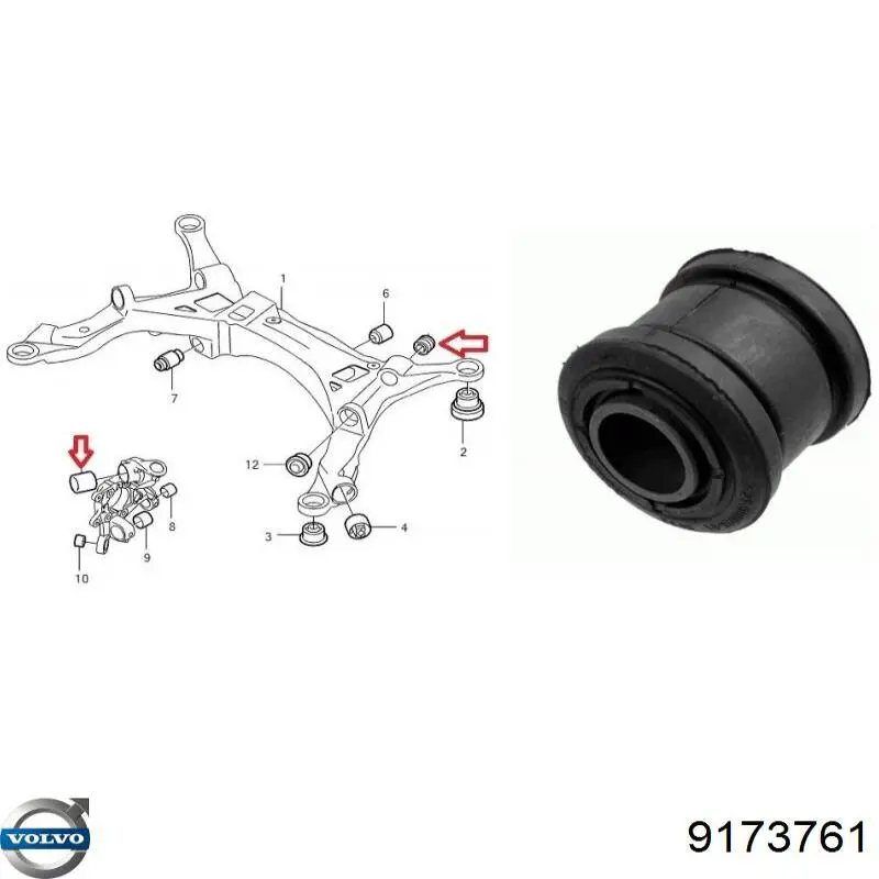 Сайлентблок цапфи задньої 9173761 Volvo