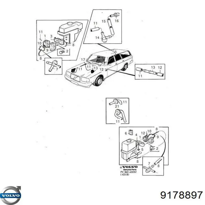 Зворотній клапан омивача лобового скла Volvo 9178897 ціна, від 2.53 USD