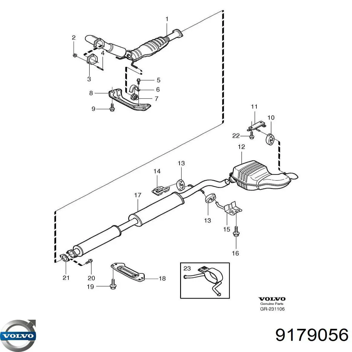 Прокладка прийомної труби глушника Volvo 9179056 ціна, від 1.69 USD