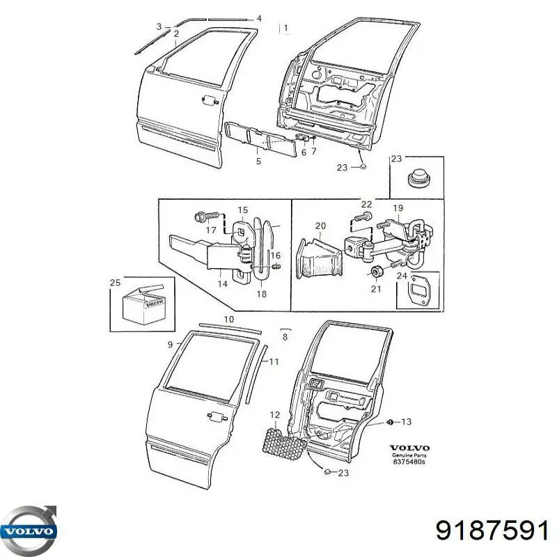 Обмежувач відкриття дверей, передній Volvo 9187591 ціна, від 22.55 USD