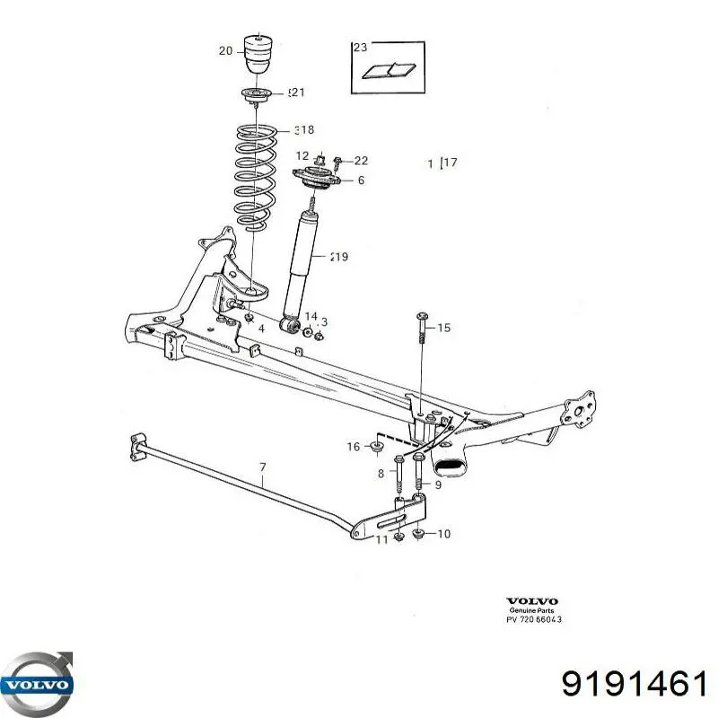 9191461 Volvo Стабілізатор задньої балки