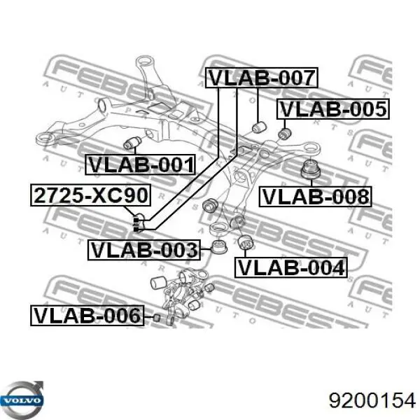 9200154 Volvo Сайлентблок балки моста