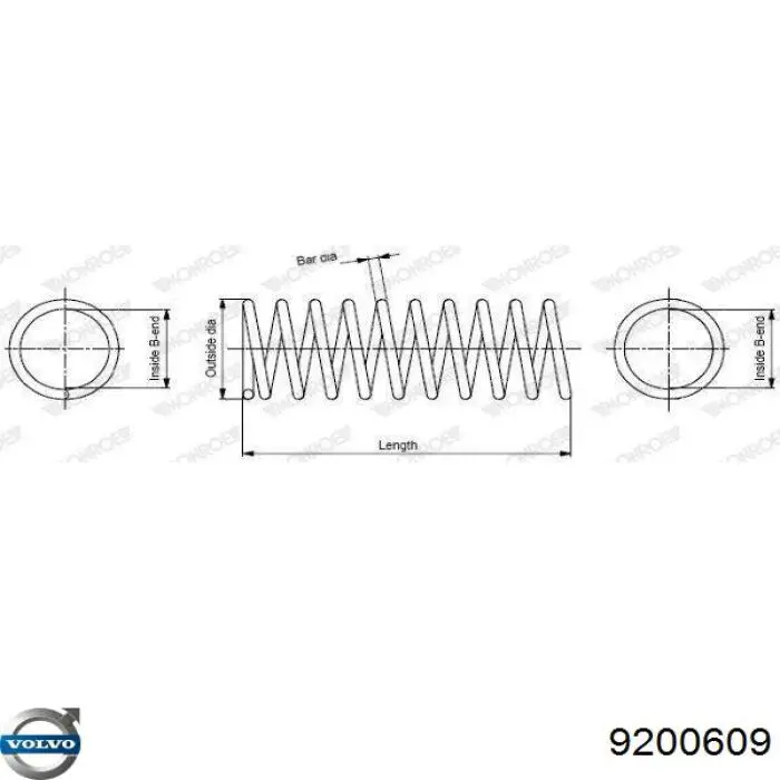 Пружина задня 9200609 Volvo