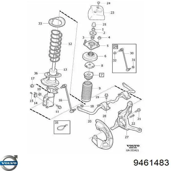 Стабілізатор передній стійкості Volvo 9461483 ціна, від 127.11 USD