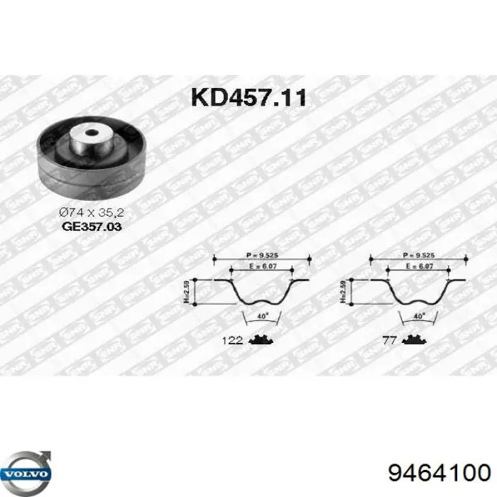 Зубчастий ремінь Volvo 9464100 ціна, від 24.67 USD