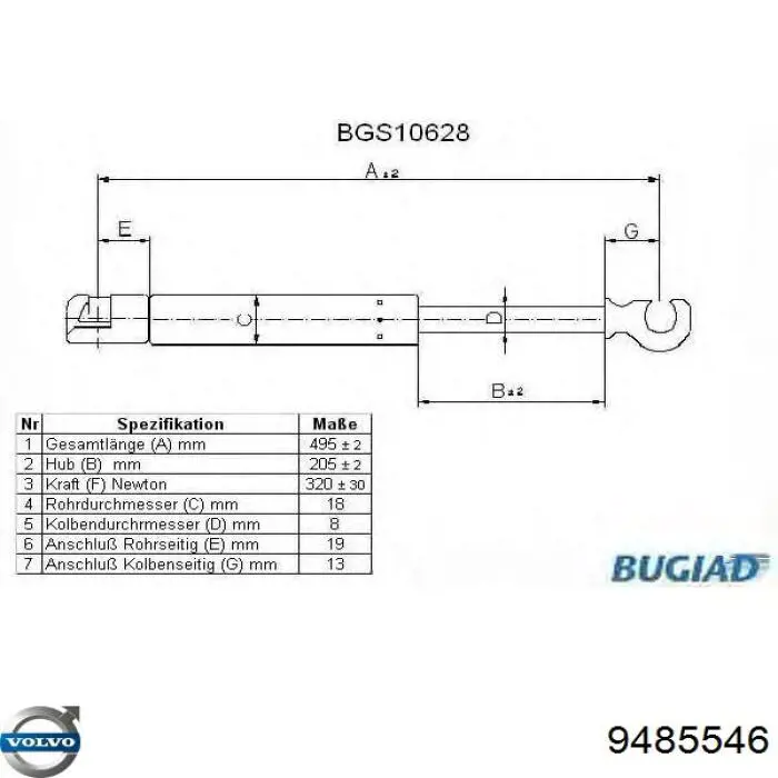 Купити 9159604 Volvo Амортизатор двері багажника