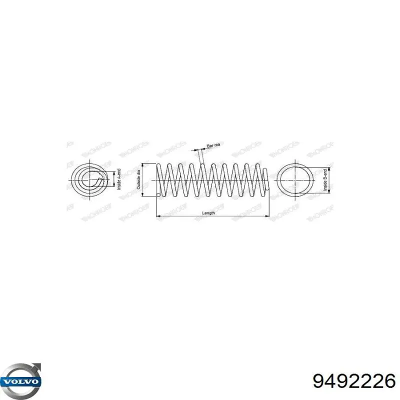 Пружина передня 9492226 Volvo