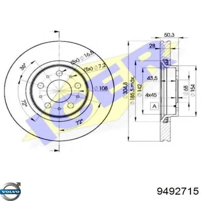 Купити 9492715 Volvo Ротор гальмівний