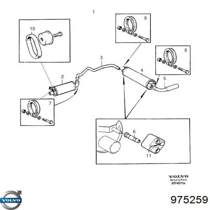 Кріплення глушника переднє Volvo 975259 ціна, від 1.35 USD